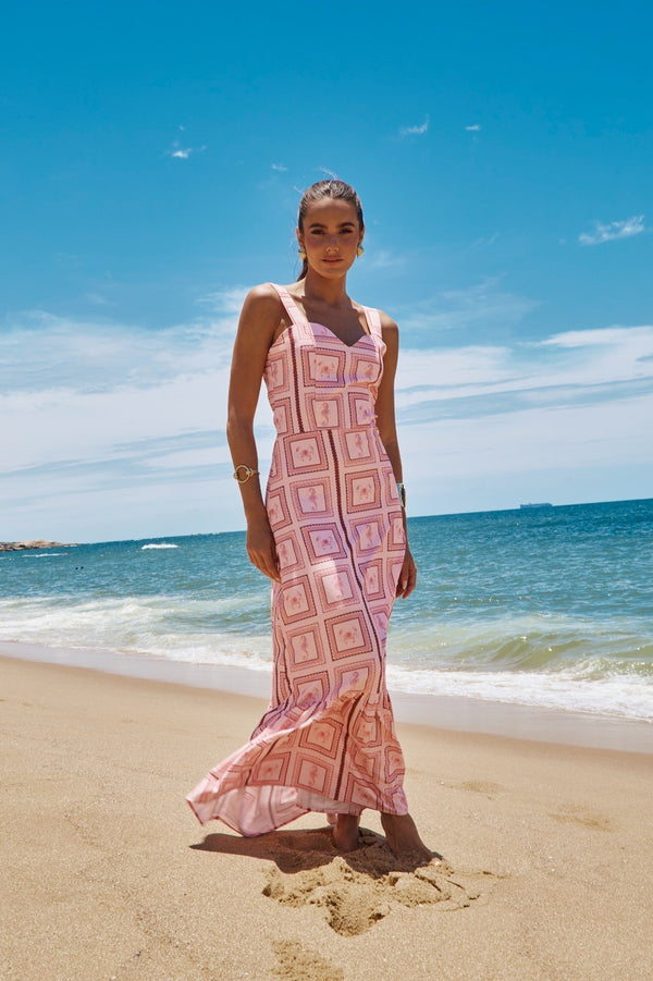 Vestido Beatrice Vintage Sea Rosa 