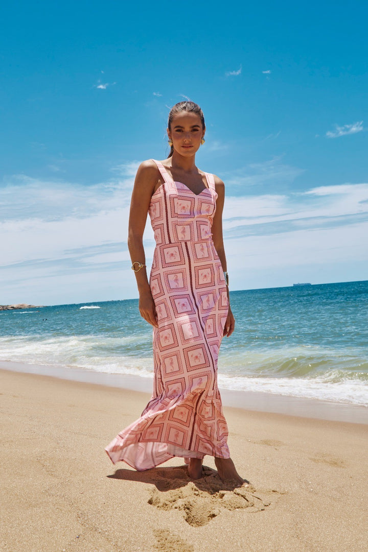Vestido Beatrice Vintage Sea Rosa 