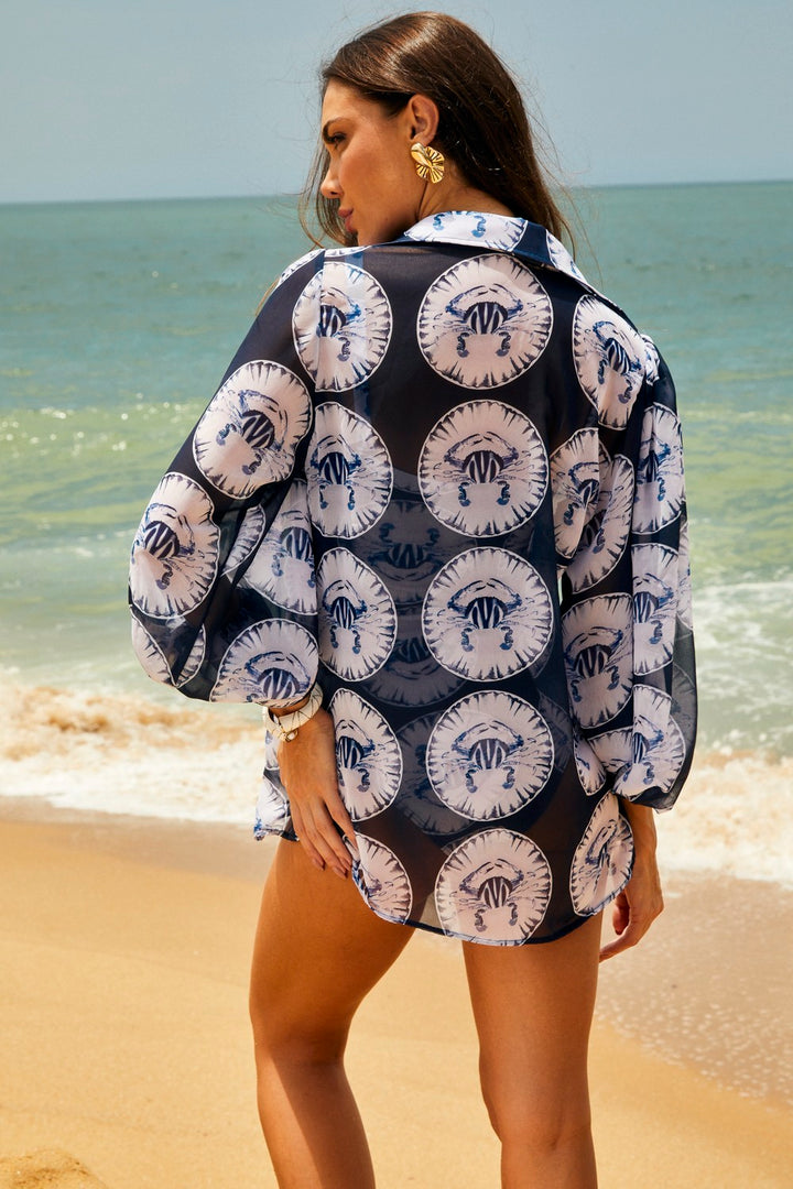 Camisa Classic Navy Crab Porcelain