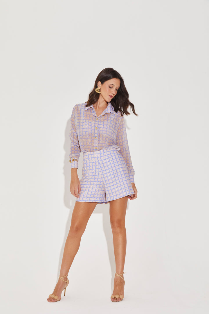 Camisa Classic Acqua Chess