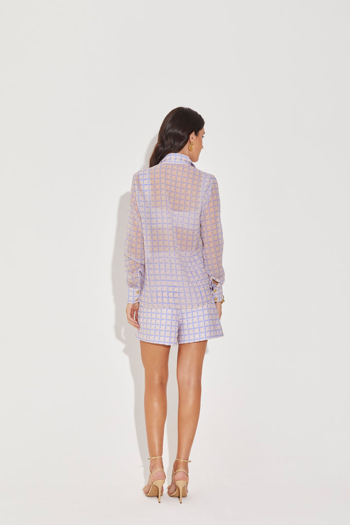 Camisa Classic Acqua Chess