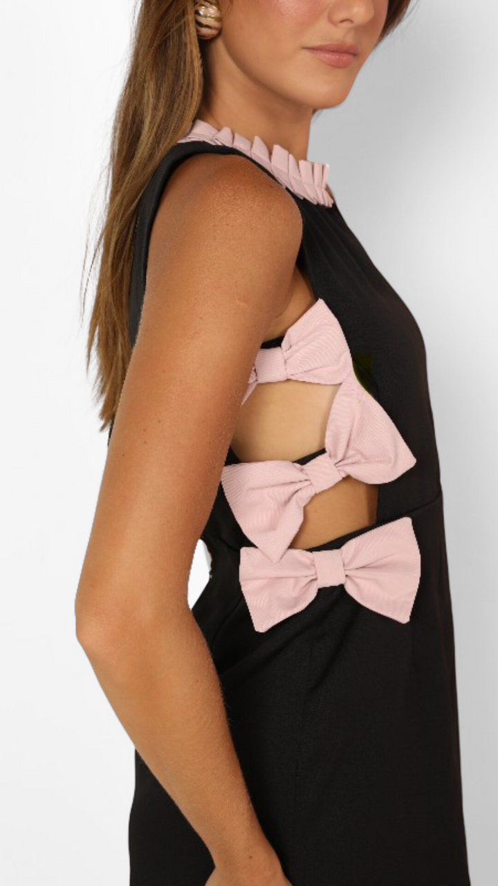Vestido Constanza Black and Baby Pink
