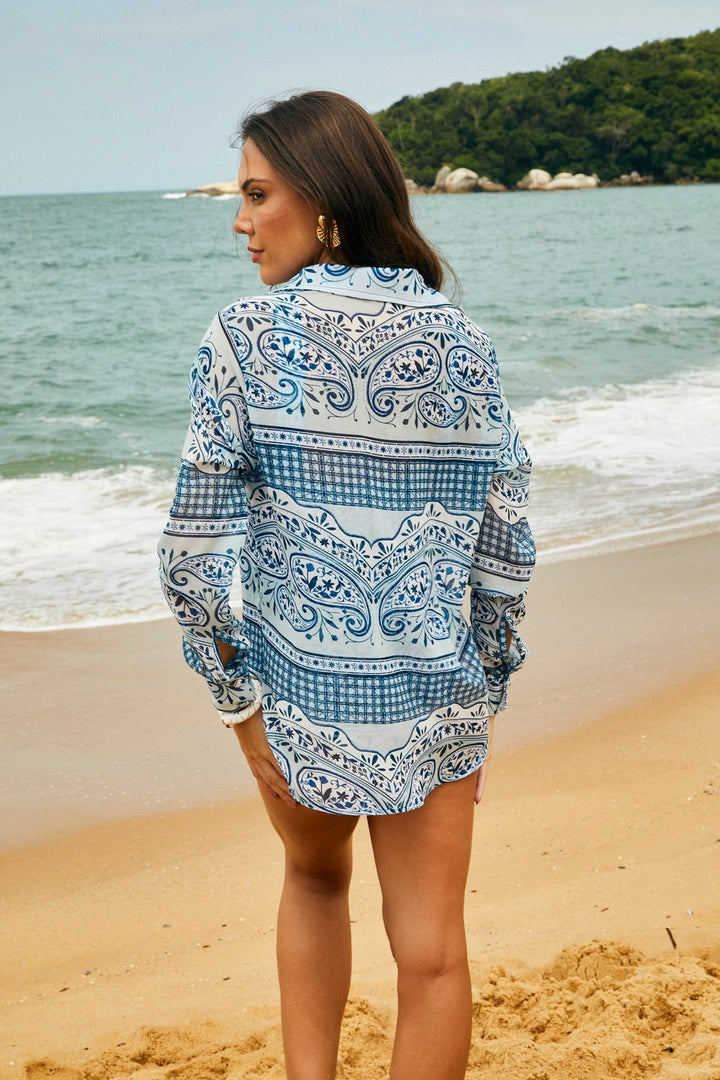Camisa Antônia Blue Special Paisley