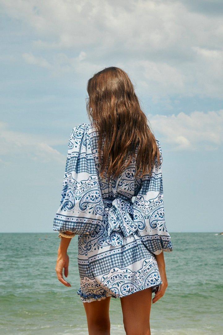 Saída Mallu Blue Special Paisley