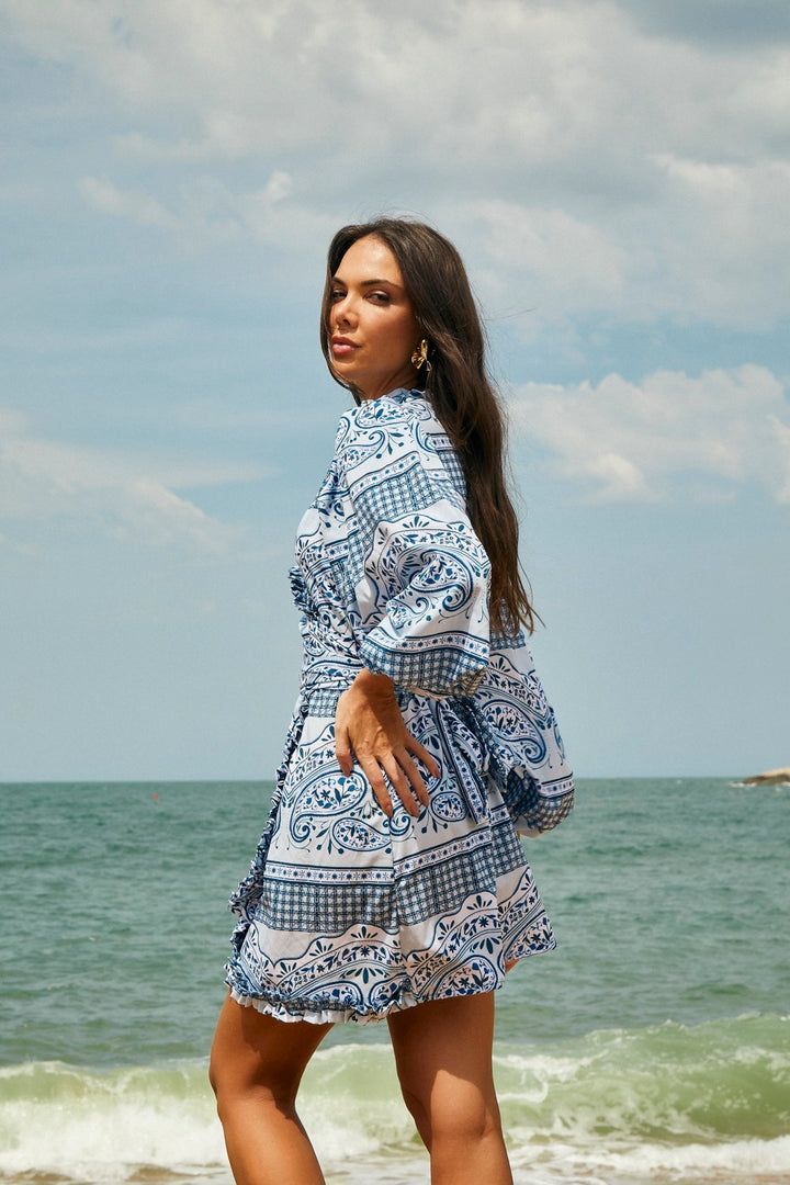 Saída Mallu Blue Special Paisley