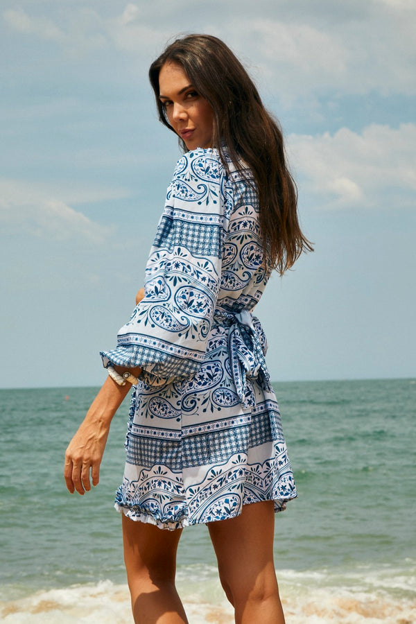 Saída Mallu Blue Special Paisley