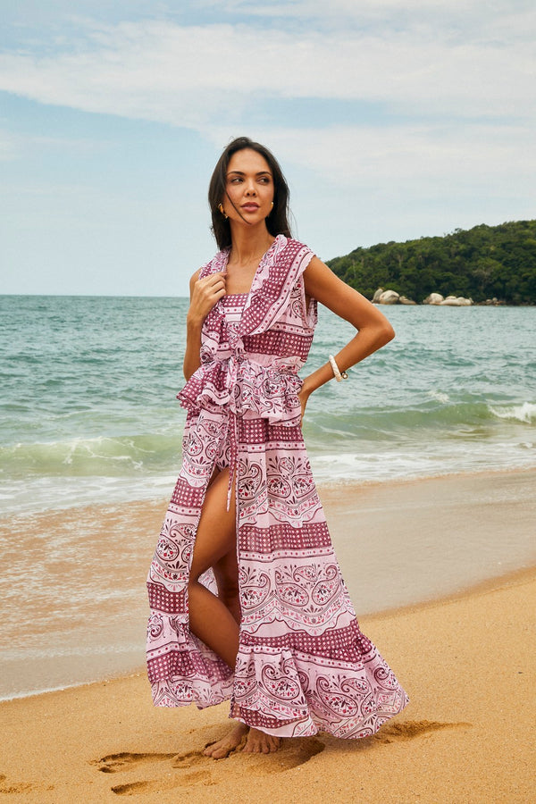 Saída Saint Tropez Pink Special Paisley