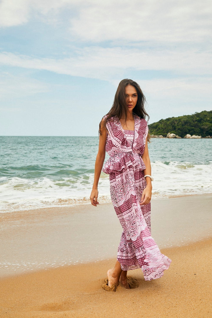 Saída Saint Tropez Pink Special Paisley