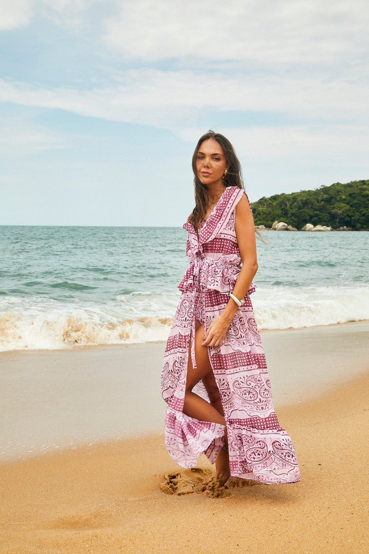 Saída Saint Tropez Pink Special Paisley