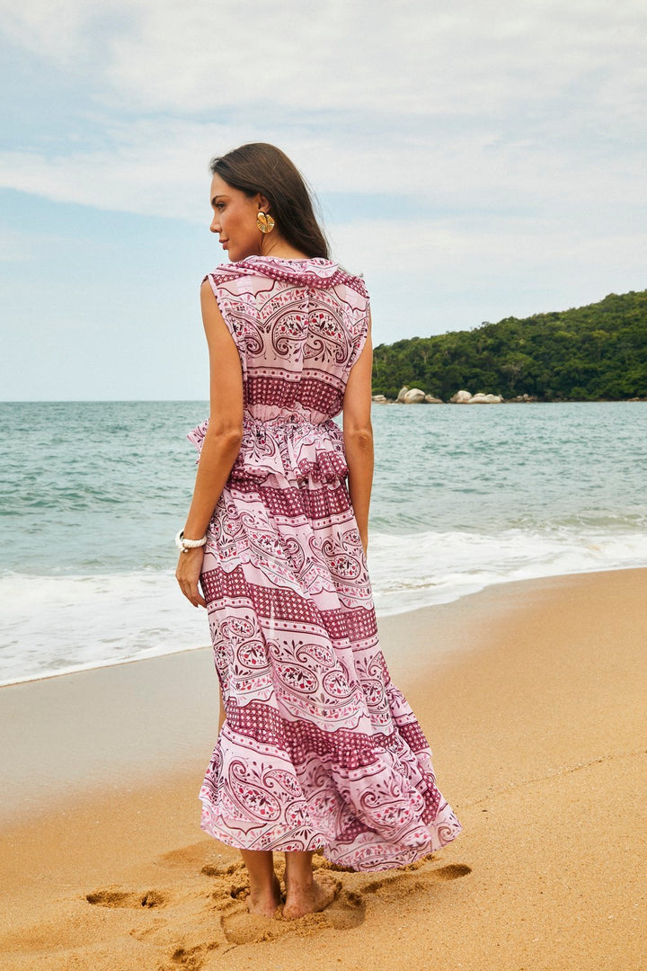 Saída Saint Tropez Pink Special Paisley