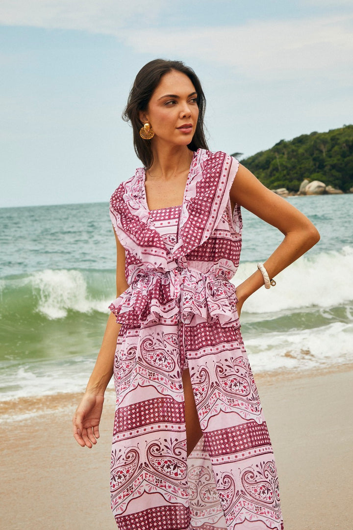 Saída Saint Tropez Pink Special Paisley