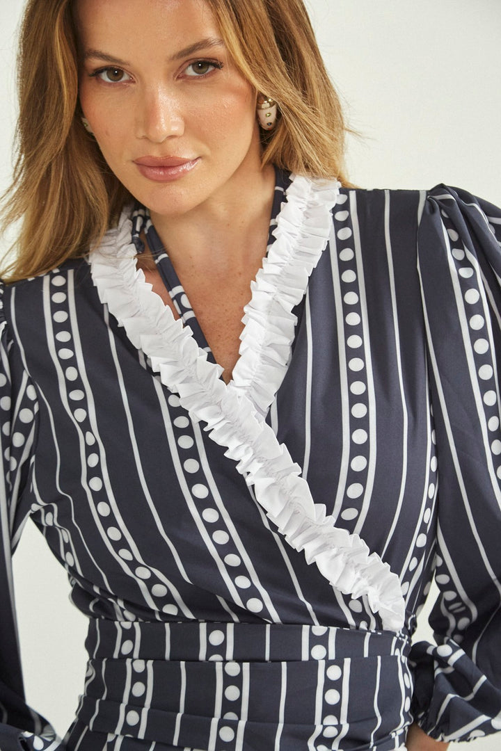 Saída Mallu Navy Stripes 