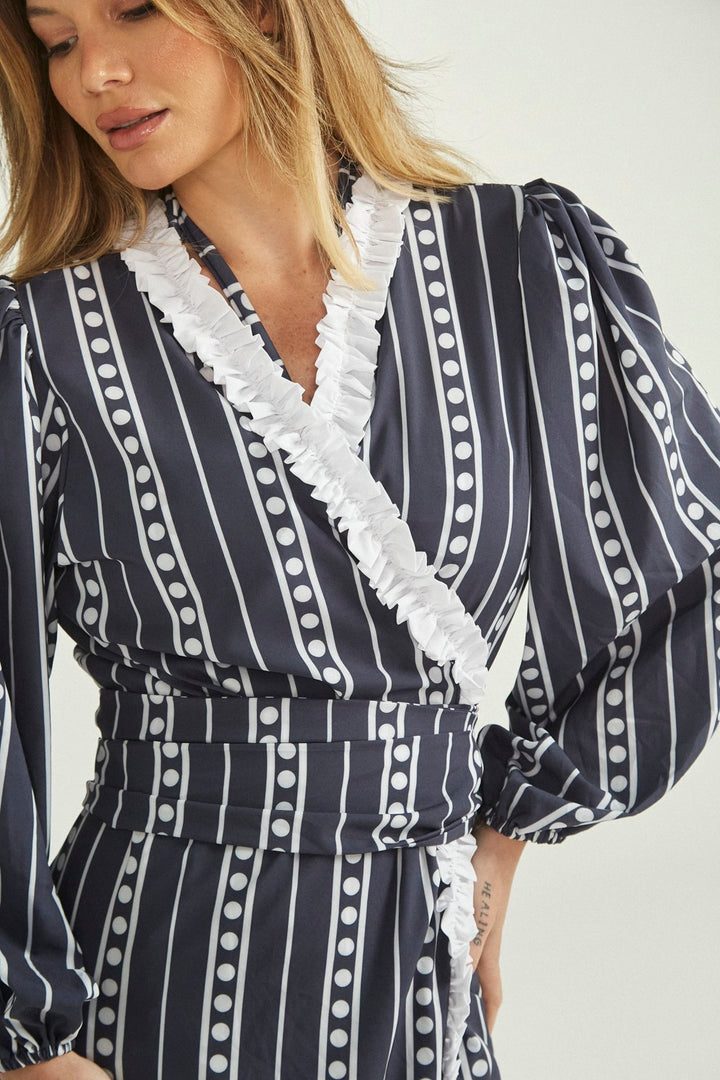 Saída Mallu Navy Stripes 