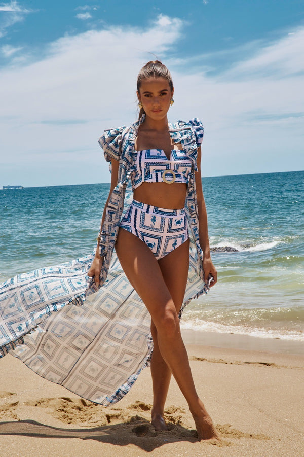 Saída Mia Vintage Sea Azul