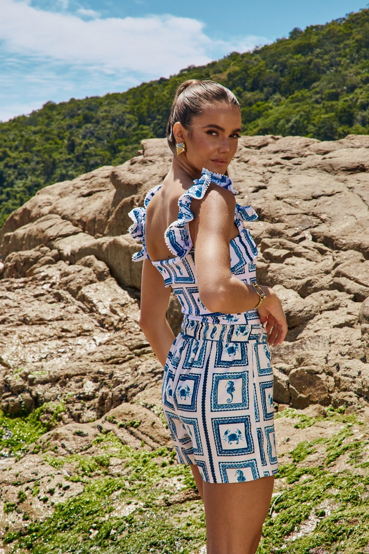 Short Pillar Vintage Sea Azul 