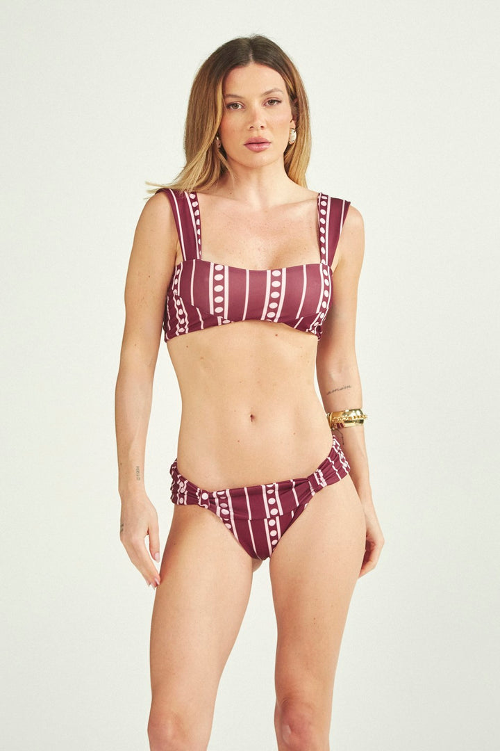 Conjunto Fontelina Wine Stripes