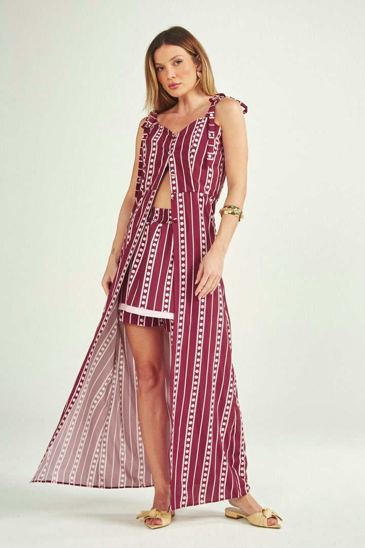 Túnica Sarah Wine Stripes