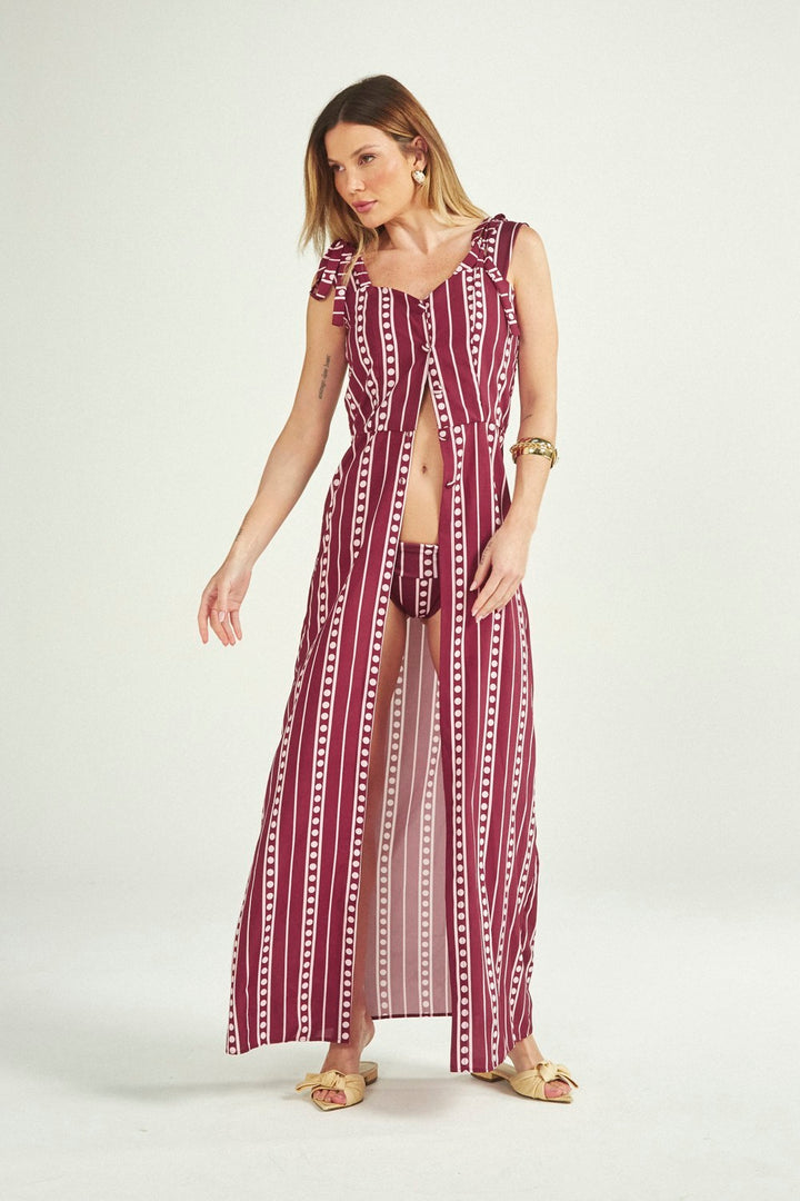 Túnica Sarah Wine Stripes