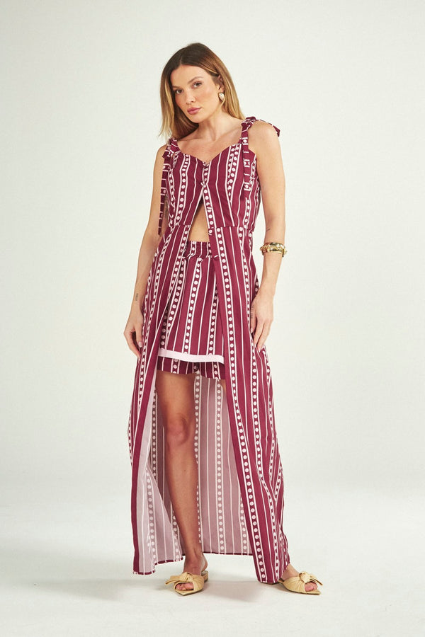 Túnica Sarah Wine Stripes