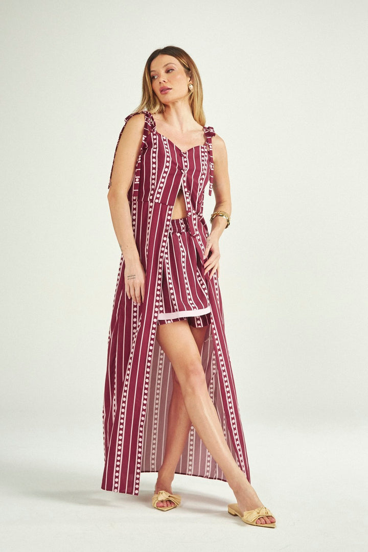 Túnica Sarah Wine Stripes