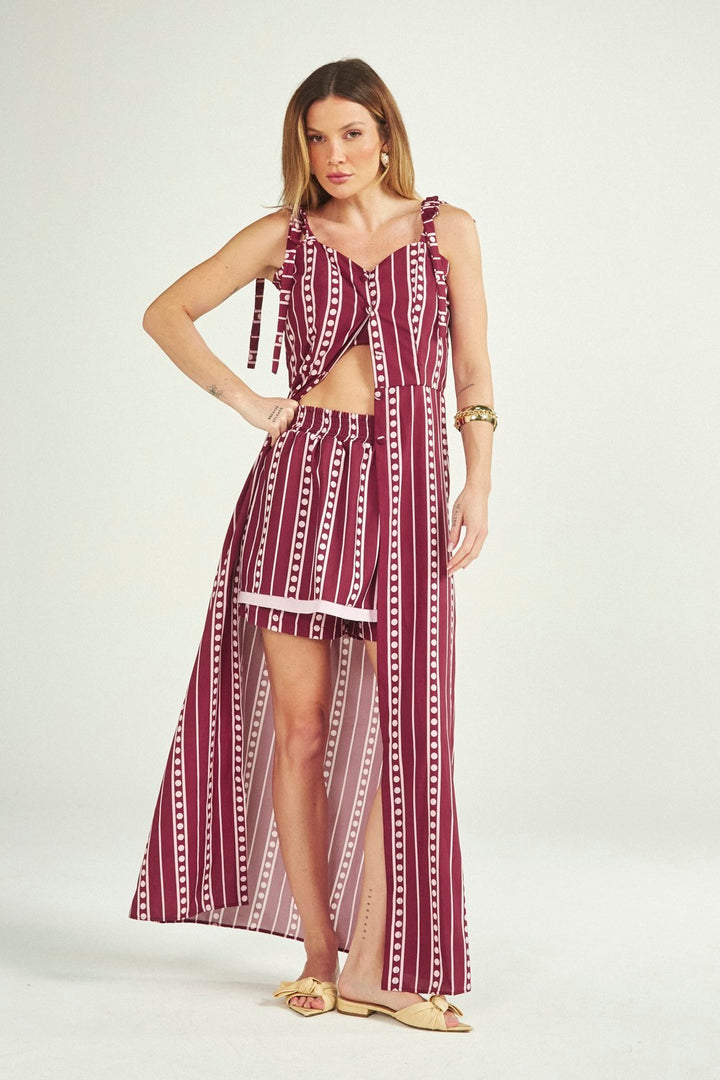 Túnica Sarah Wine Stripes