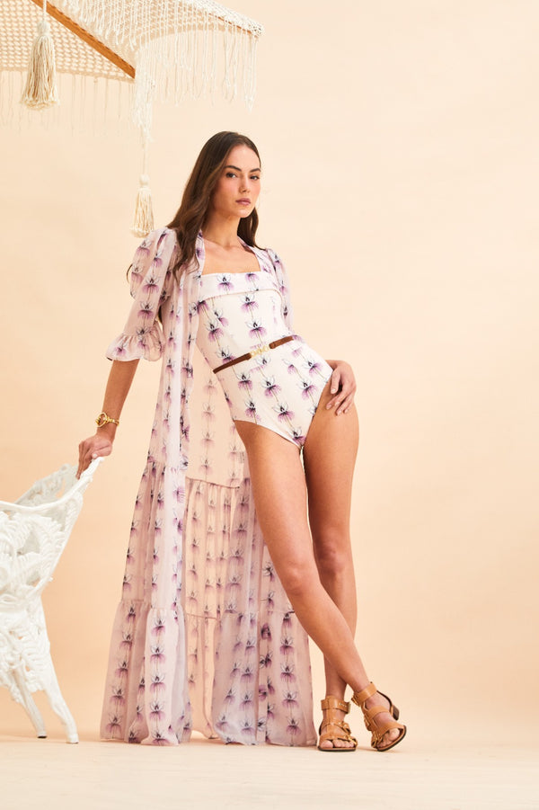 Saída Letizia Purple Flower